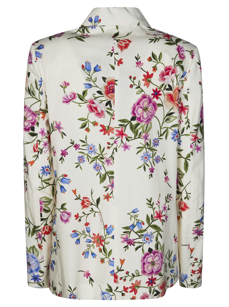 Liu Jo White Floral Print Lapel Jacket Wit