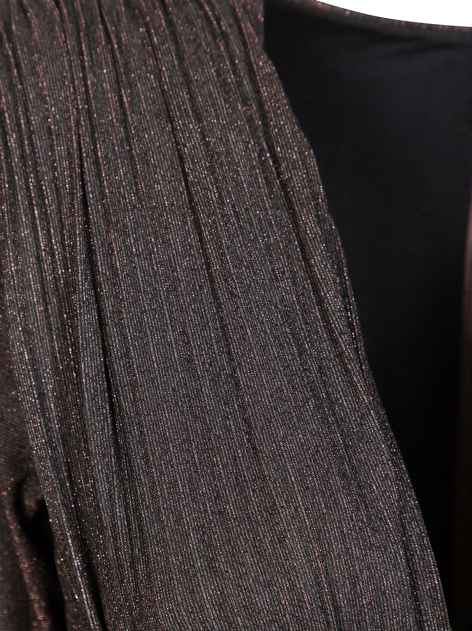 Liu Jo Deep V-Neck Ribbed Shimmer Maxi Dress Bruin