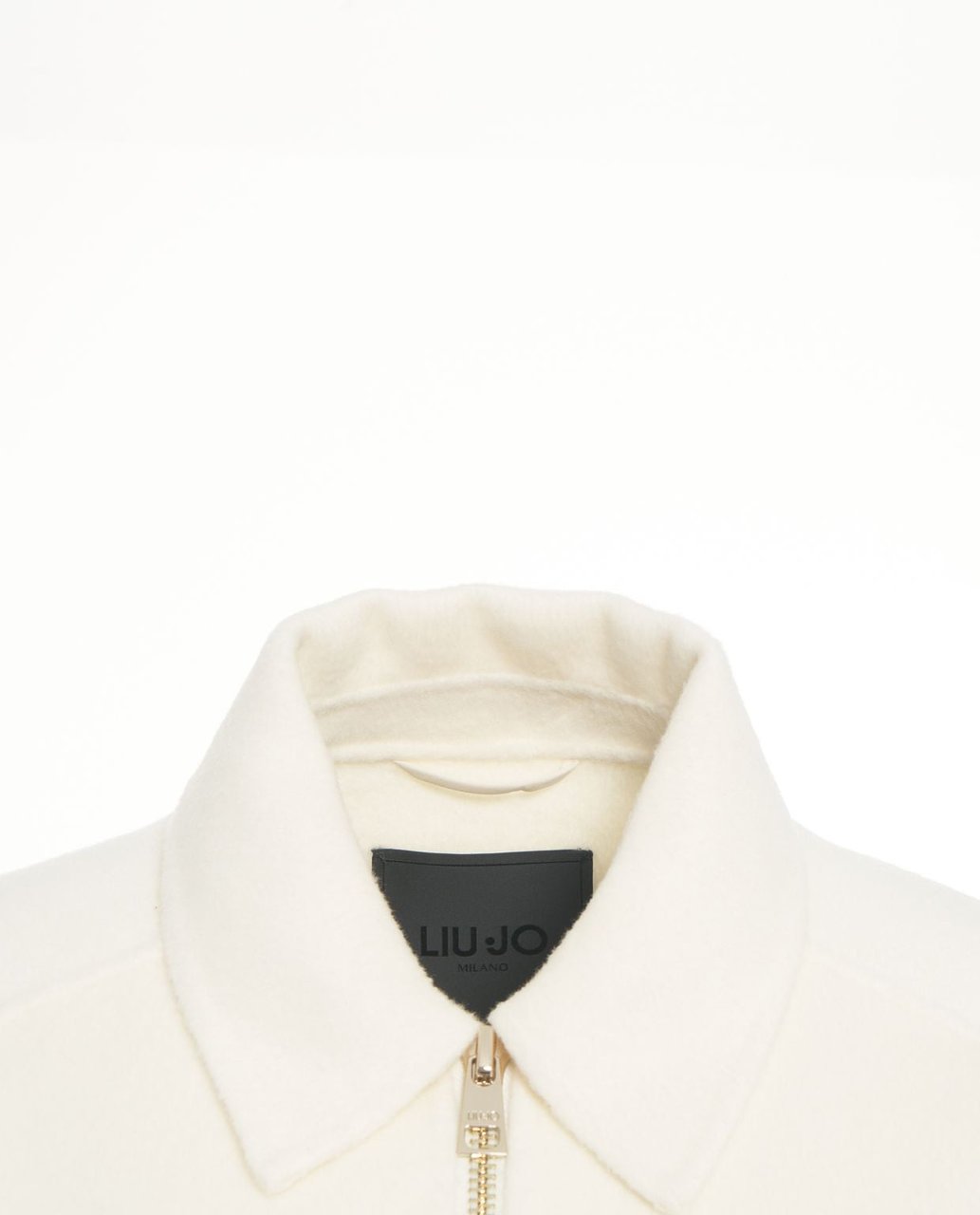 Liu Jo Wool-blend jacket with fringes Wit