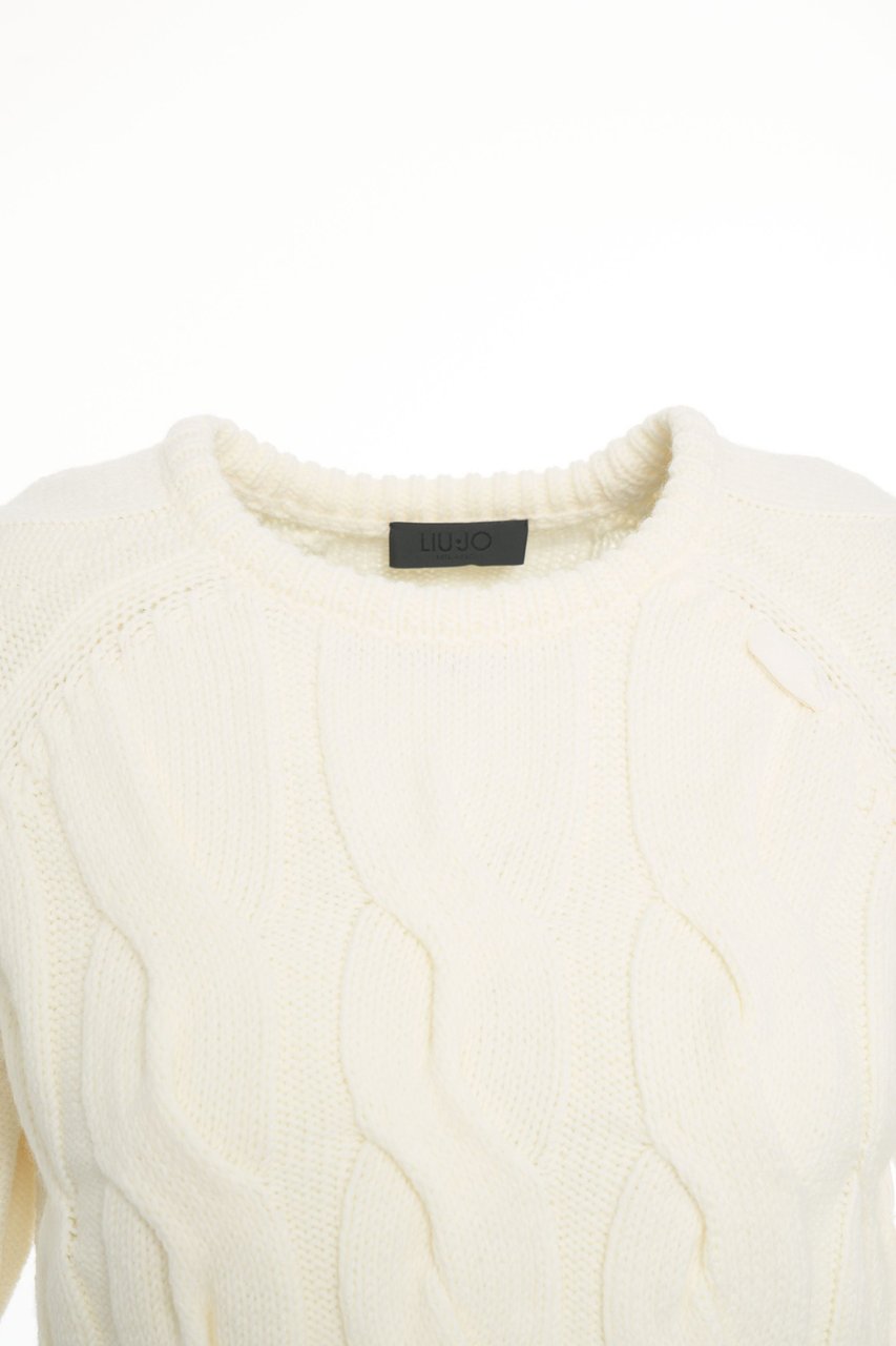Liu Jo Knit sweater with cable knit pattern Wit