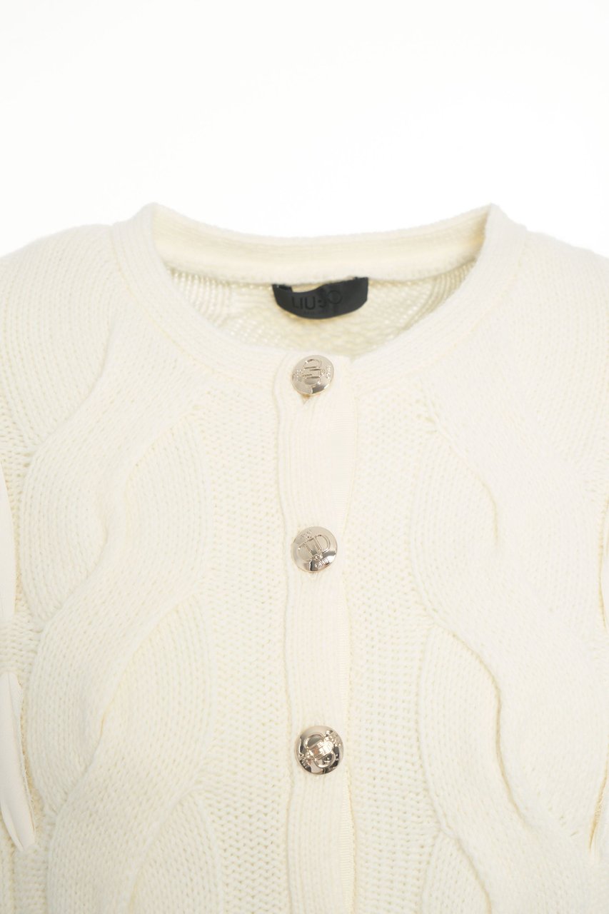 Liu Jo Cardigan with cable knit pattern Wit