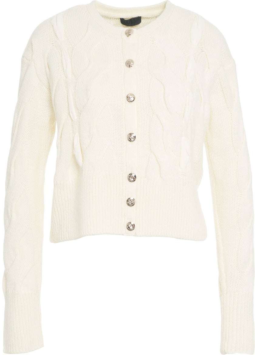 Liu Jo Cardigan with cable knit pattern Wit