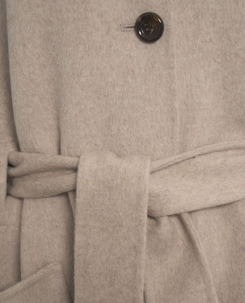 Liu Jo Wool coat with waist belt Beige