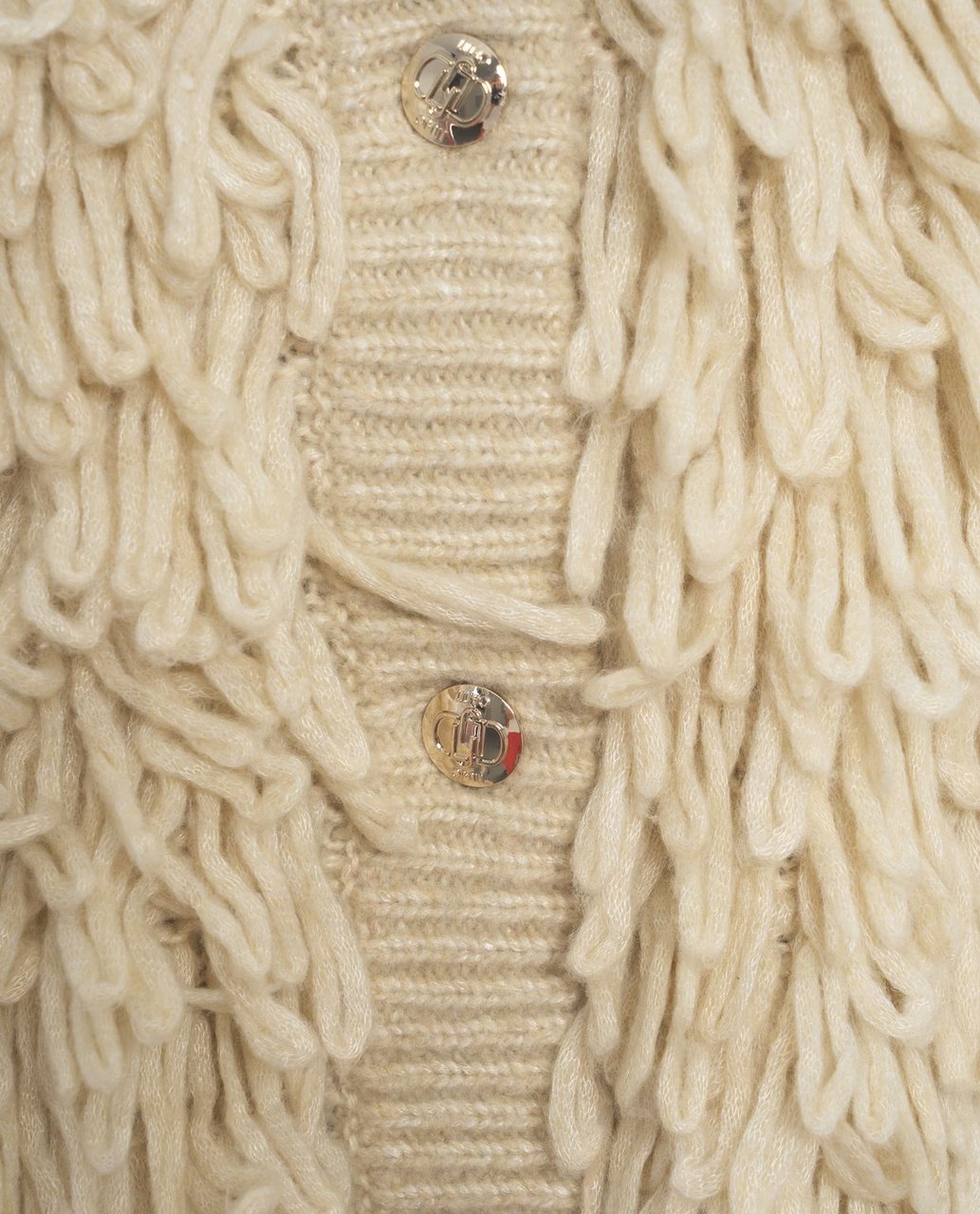 Liu Jo Knitted cardigan with fringe details Beige