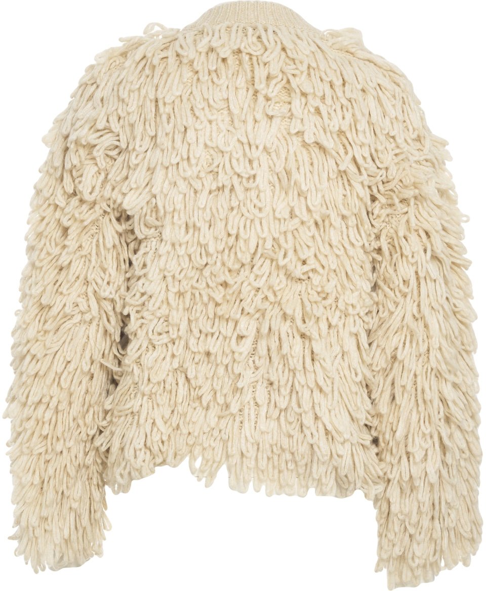 Liu Jo Knitted cardigan with fringe details Beige
