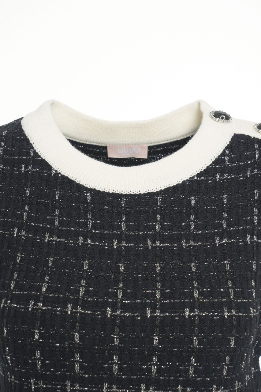 Liu Jo Tweed mini dress Zwart