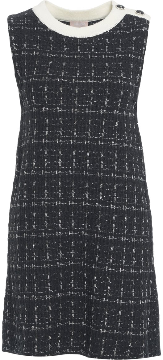 Liu Jo Tweed mini dress Zwart