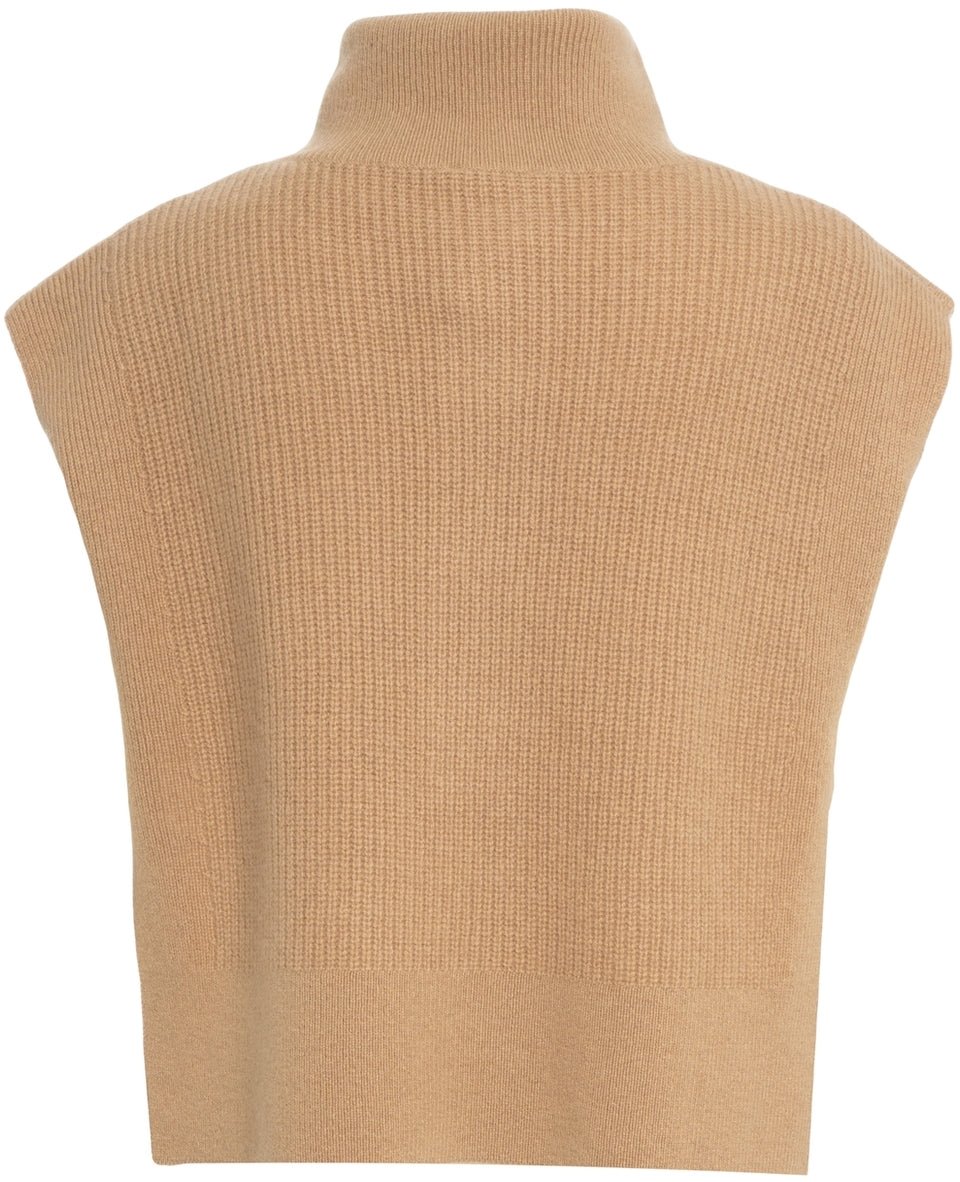 Liu Jo Knit vest with rhinestones Beige