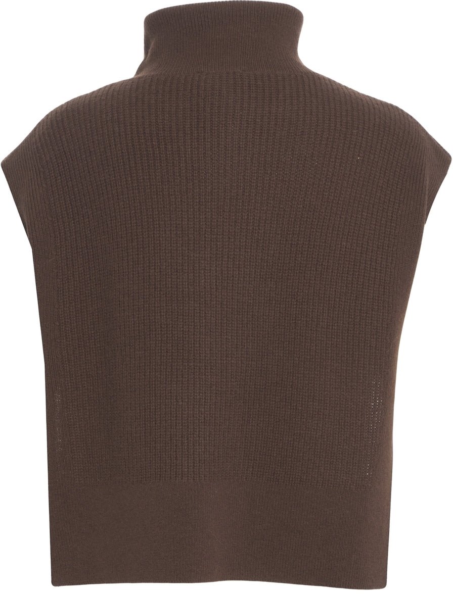 Liu Jo Knit vest with rhinestones Bruin