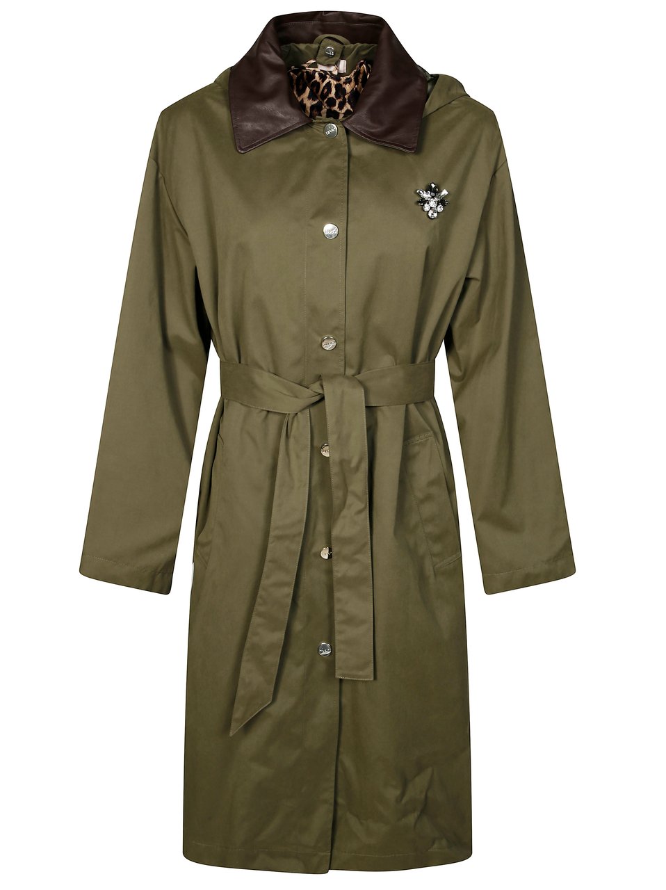 Liu Jo Trench Interno Staccabile Animalier Militare Grijs
