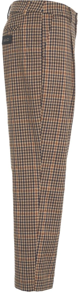 Liu Jo Checkered pleated trousers Bruin