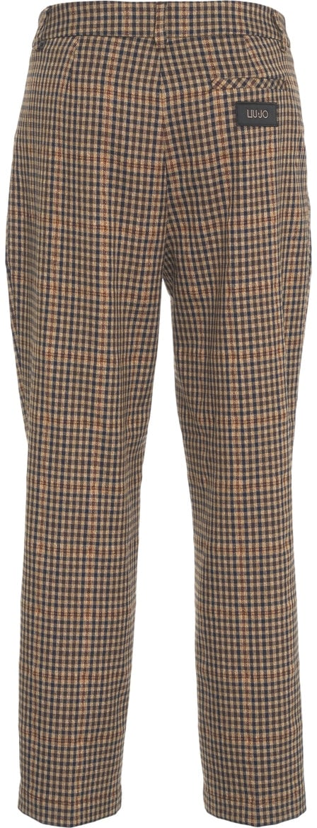 Liu Jo Checkered pleated trousers Bruin