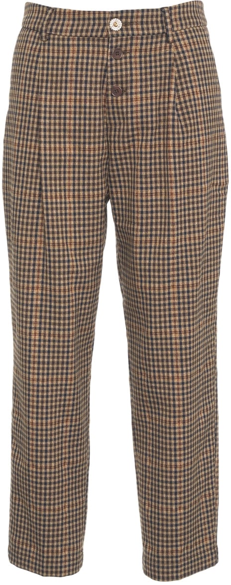 Liu Jo Checkered pleated trousers Bruin