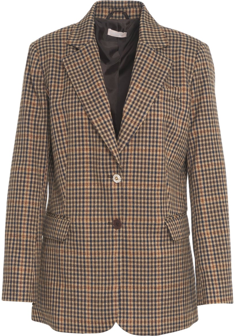 Liu Jo Blazer with check pattern Beige