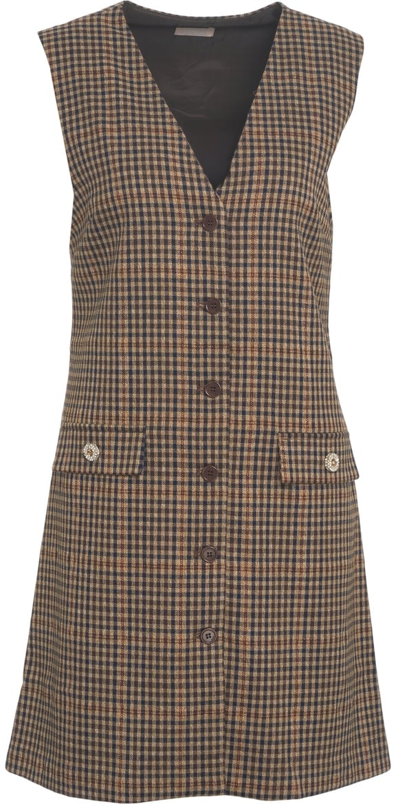 Liu Jo Checkered midi dress Bruin