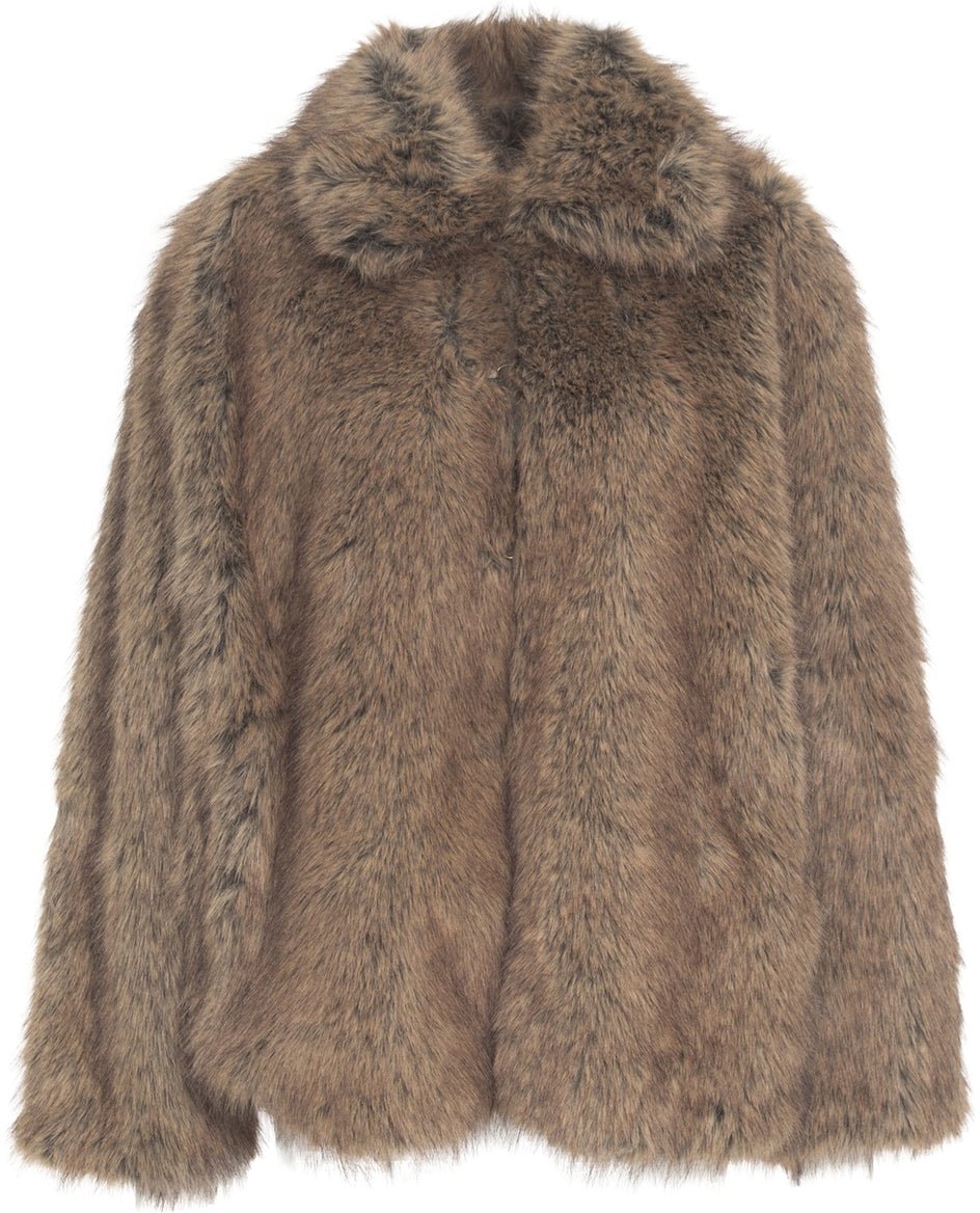 Liu Jo Coat made of faux fur Bruin