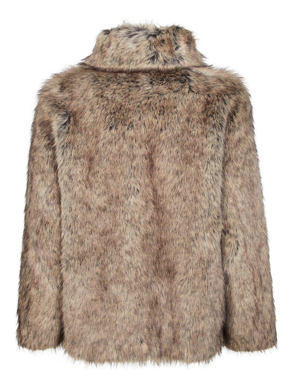 Liu Jo Faux Fur Coat with High Collar and Voluminous Silhouette Bruin