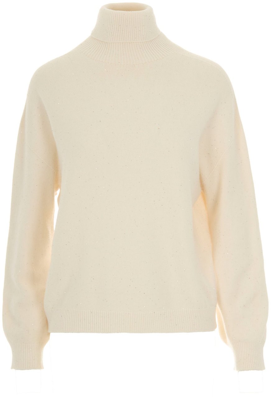Liu Jo Sweaters Bianco Lana Met Wit