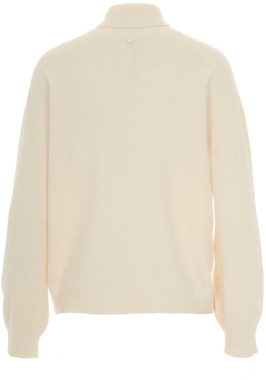 Liu Jo Sweaters Bianco Lana Met Wit