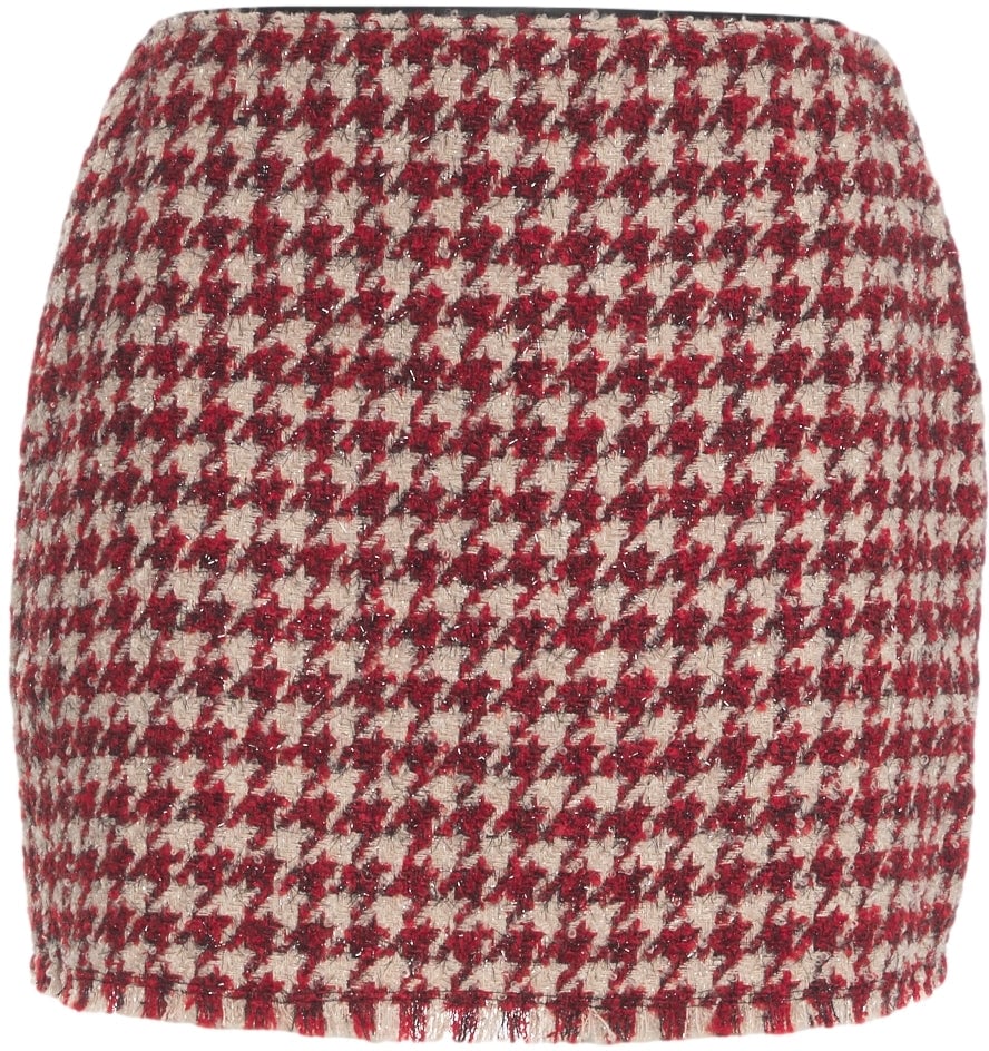 Liu Jo Miniskirt with houndstooth pattern Rood