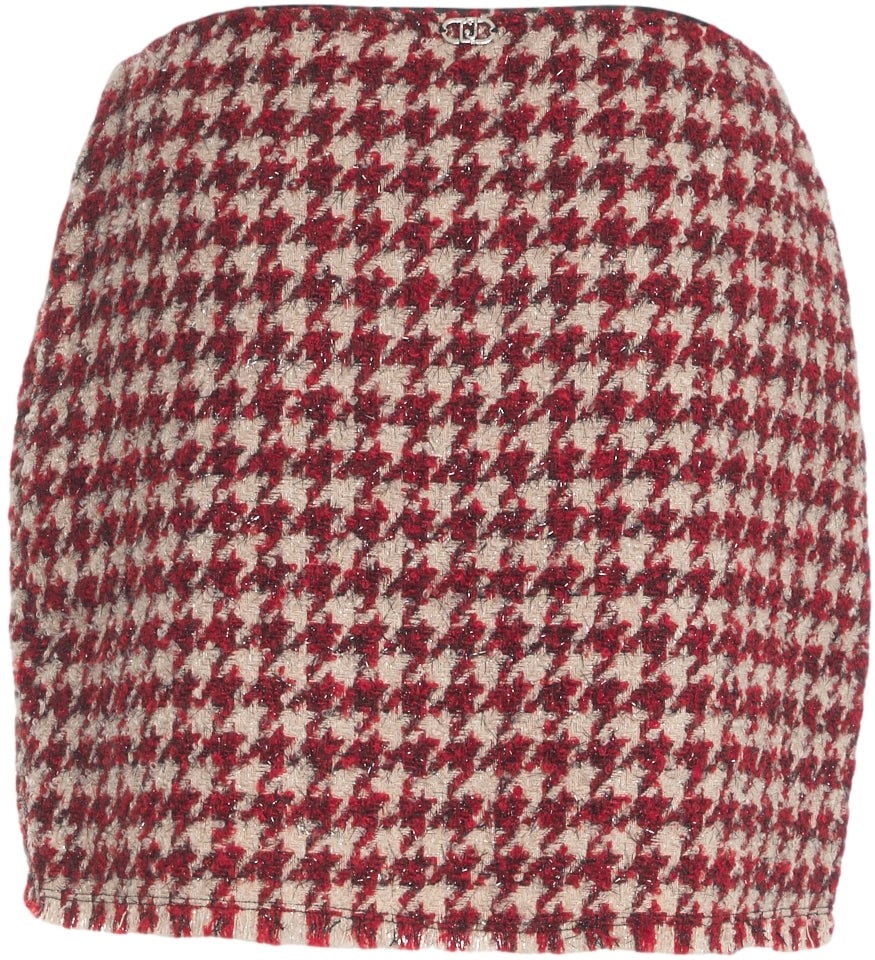 Liu Jo Miniskirt with houndstooth pattern Rood