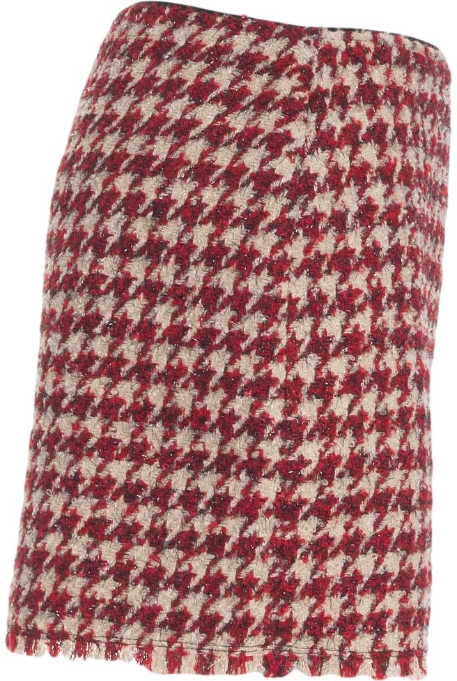 Liu Jo Miniskirt with houndstooth pattern Rood