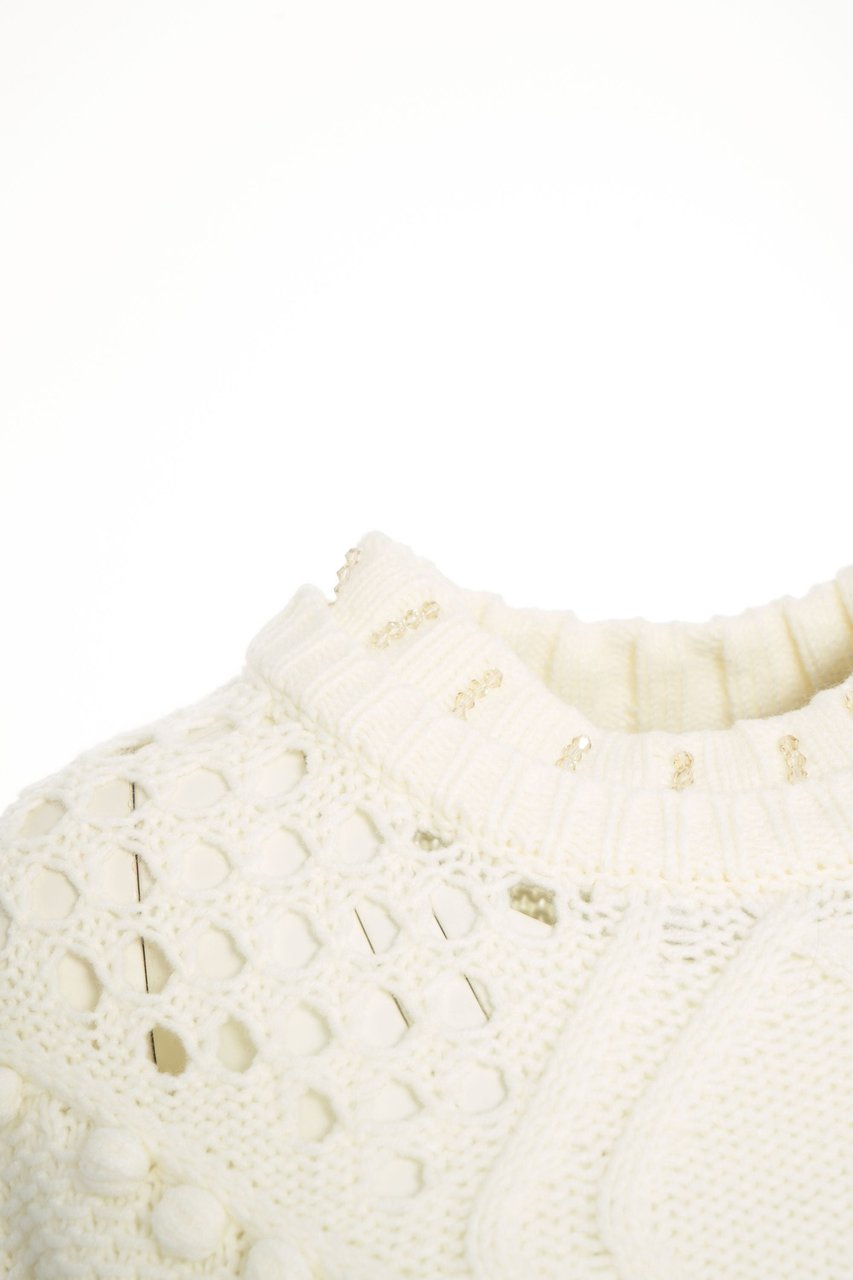 Liu Jo Sweater with cable knit pattern Wit