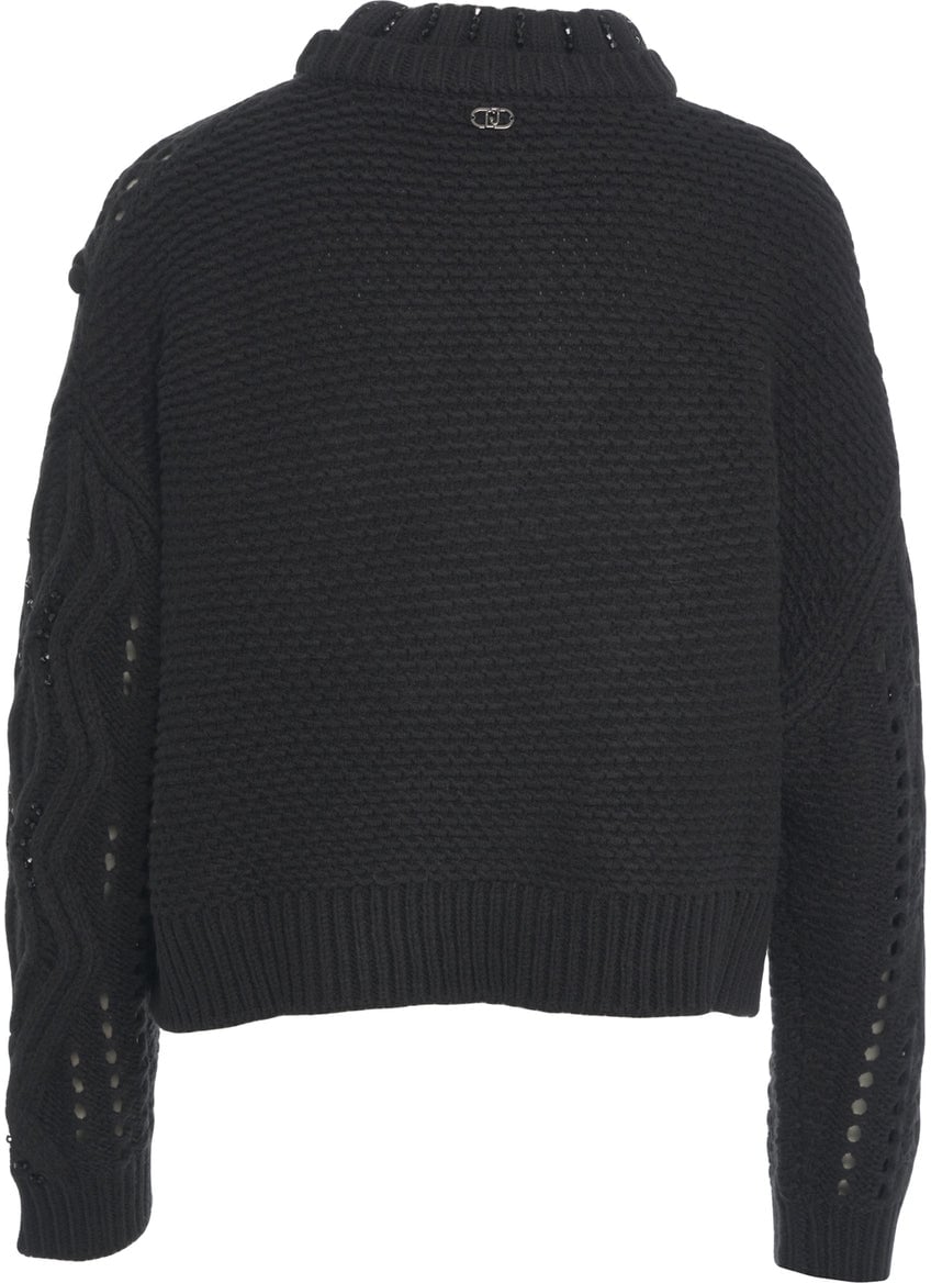 Liu Jo Sweater with cable knit pattern Zwart