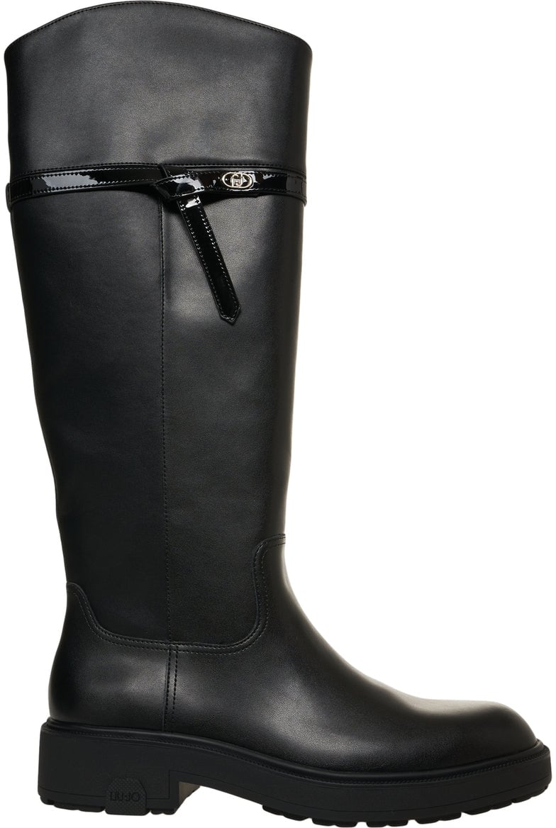 Liu Jo Smooth leather boots Zwart