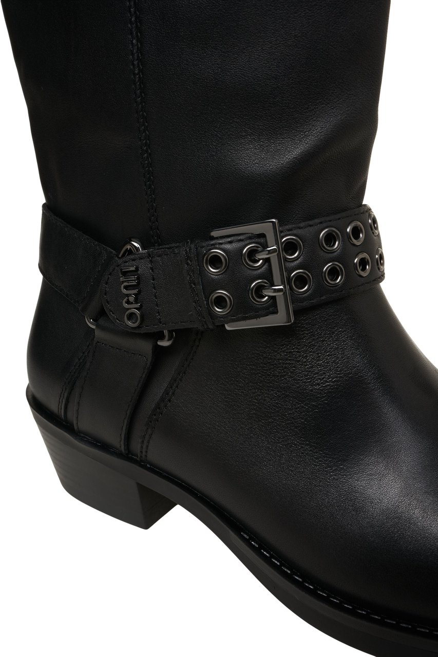 Liu Jo Leather texan boots Zwart