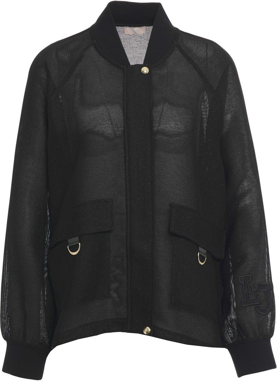 Liu Jo Mesh bomber jacket Zwart