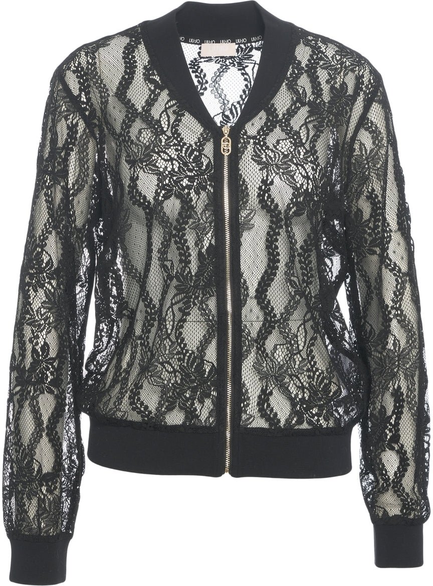 Liu Jo Bomber jacket with lace Zwart