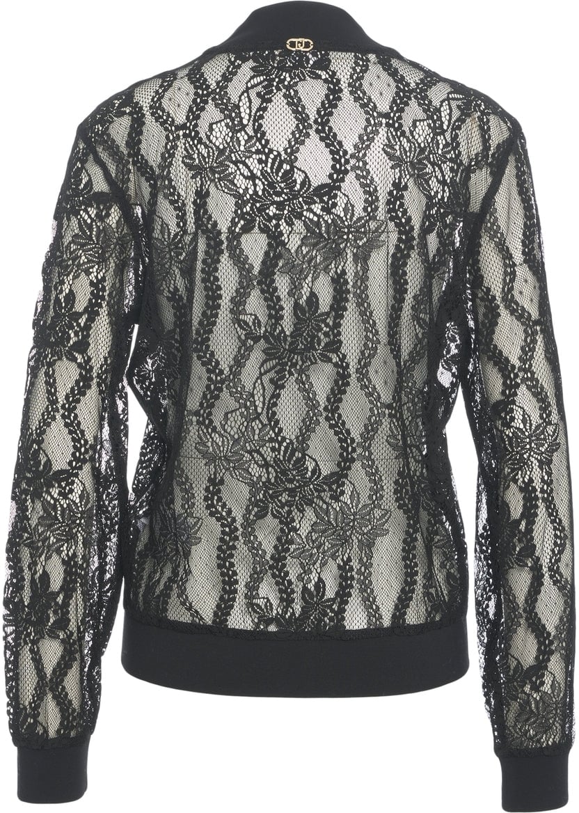 Liu Jo Bomber jacket with lace Zwart