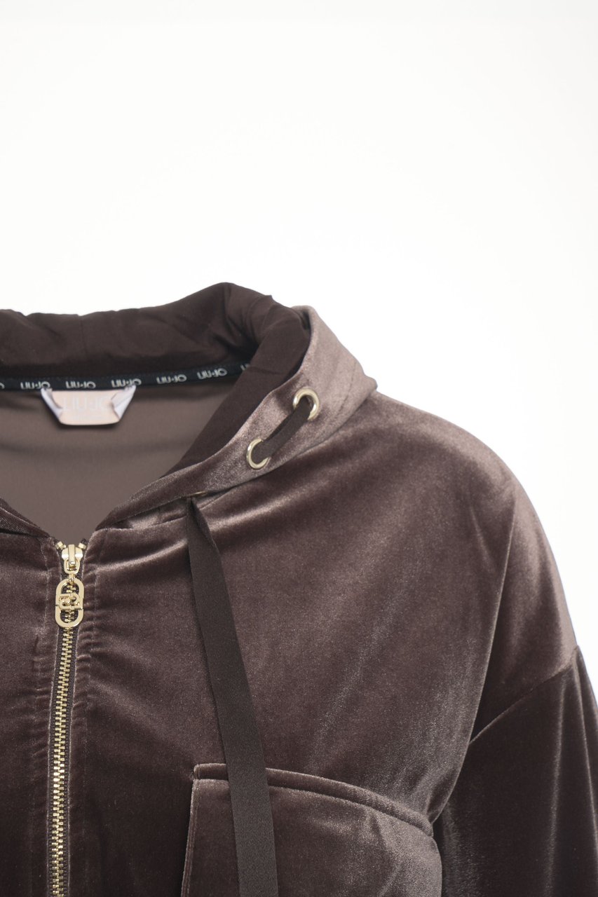 Liu Jo Velvet hoodie Bruin