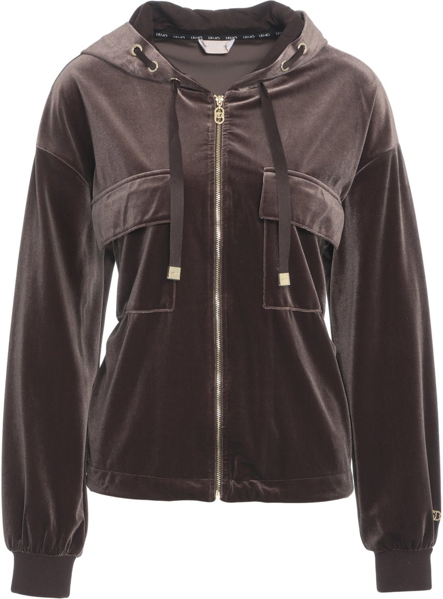 Liu Jo Velvet hoodie Bruin