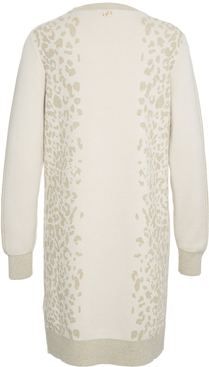 Liu Jo Midi dress with animal print Beige