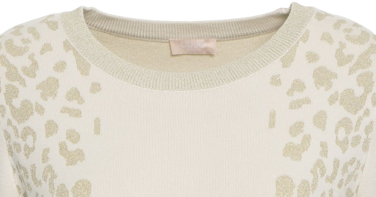 Liu Jo Midi dress with animal print Beige