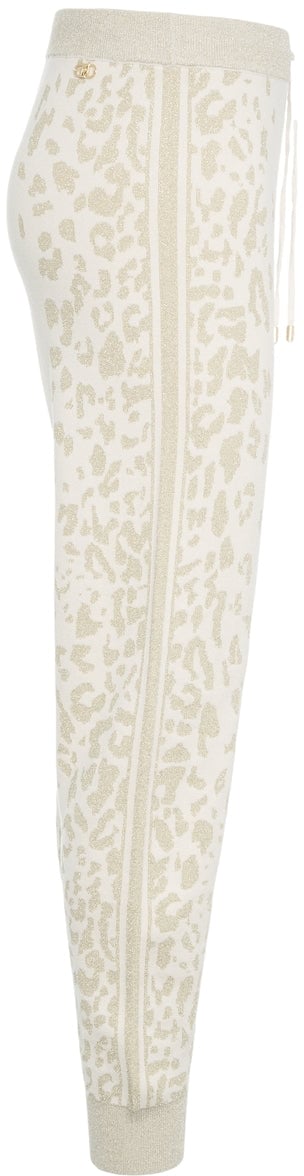 Liu Jo Jogging pants with animal print Beige