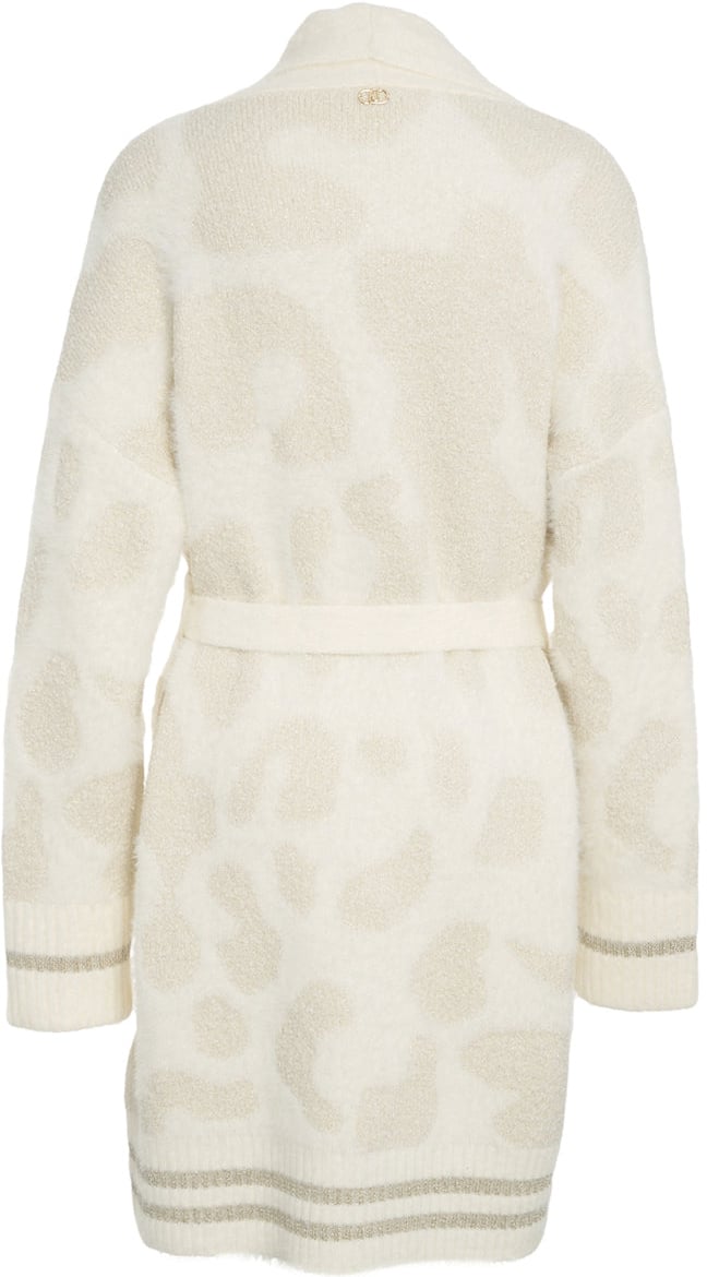 Liu Jo Knit coat with waist belt Beige