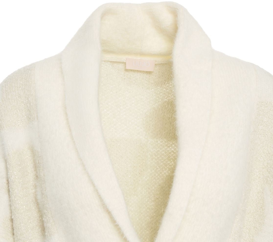 Liu Jo Knit coat with waist belt Beige