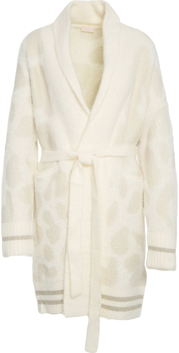 Liu Jo Knit coat with waist belt Beige