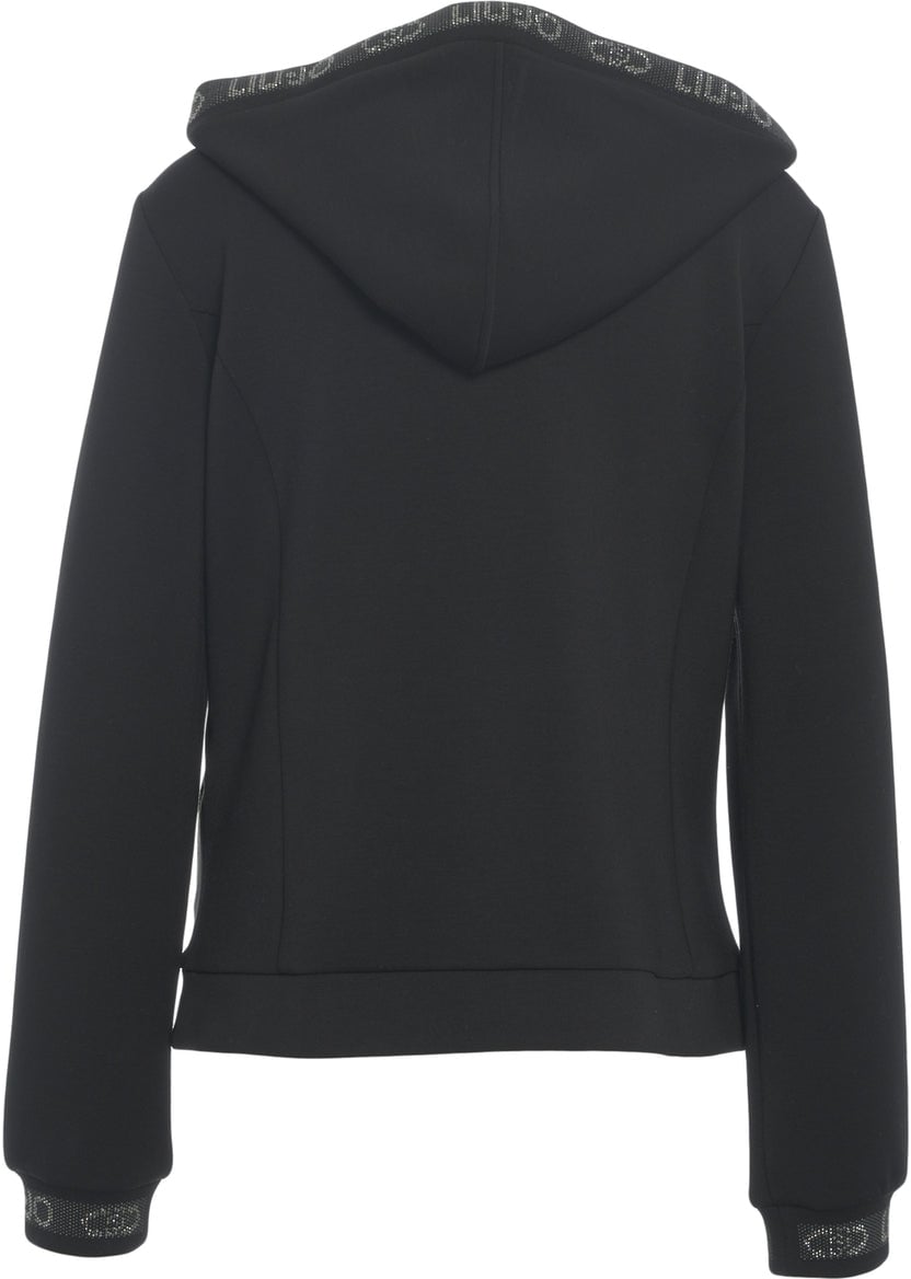 Liu Jo Hoodie with rhinestones Zwart