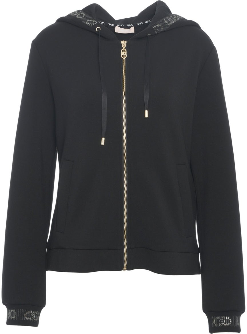 Liu Jo Hoodie with rhinestones Zwart