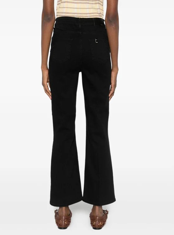Liu Jo High-Waisted Bootcut Trousers With Jewel Buttons Zwart