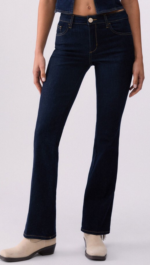 Liu Jo High-Waisted Bootcut Jeans With Adjustable Logo Belt Blauw