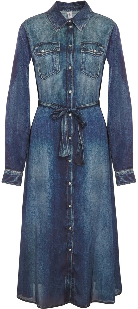 Liu Jo Chemisier midi dress Blauw