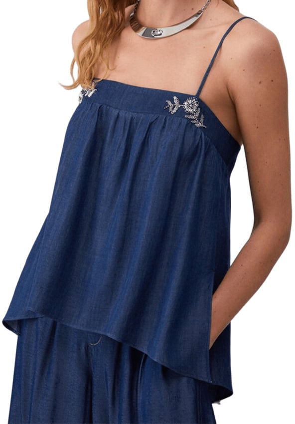 Liu Jo Liu Jo Top Denim Scuro Blauw