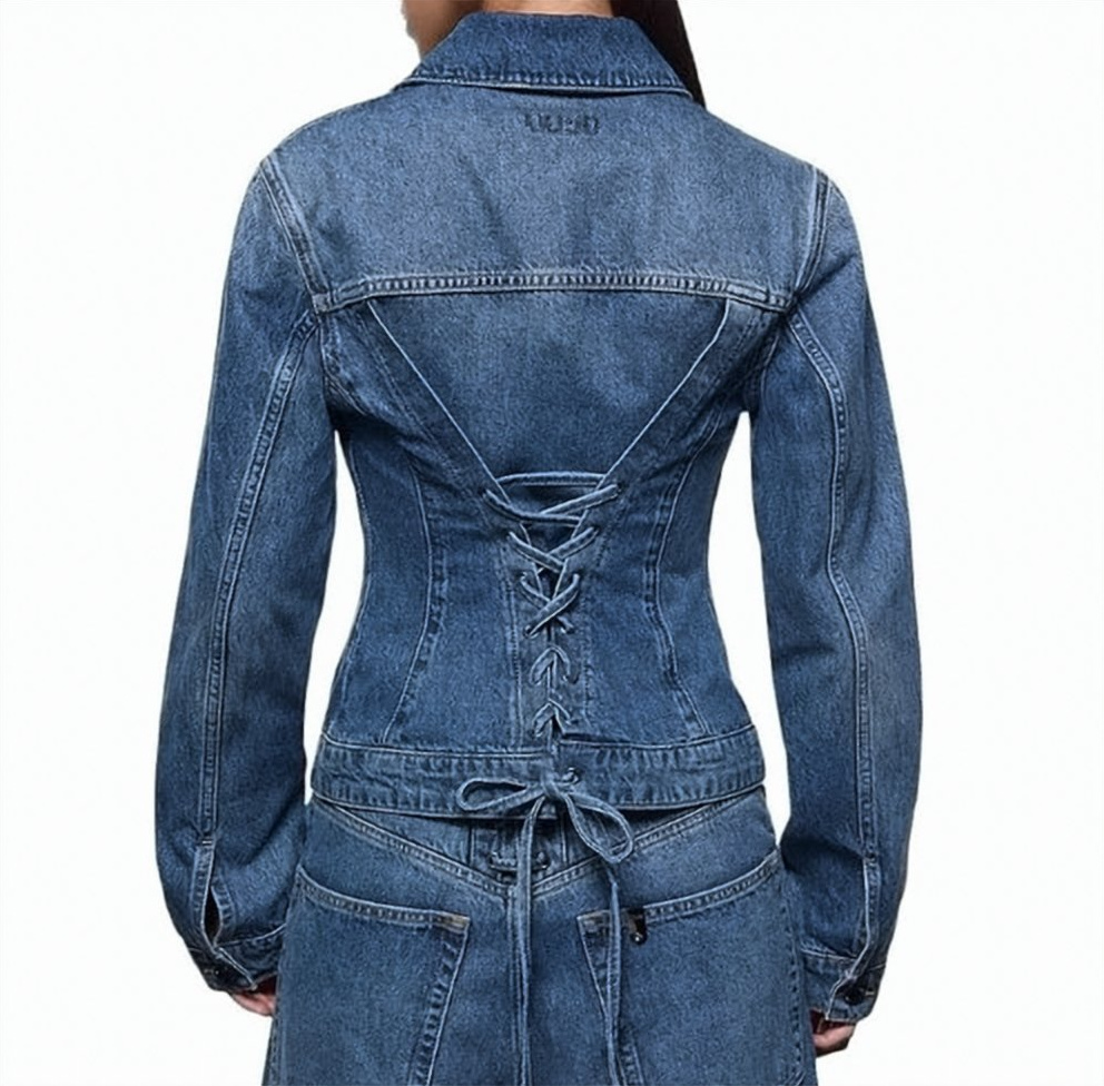 Liu Jo Authentic Denim Flap Pockets Stonewash Jacket Blauw