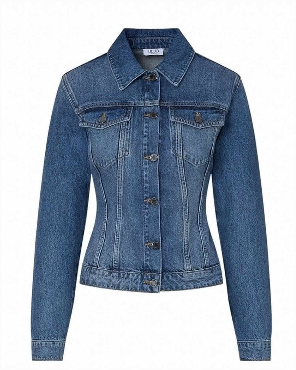 Liu Jo Authentic Denim Flap Pockets Stonewash Jacket Blauw