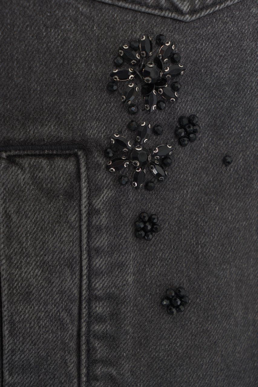 Liu Jo Denim jacket with rhinestones Zwart